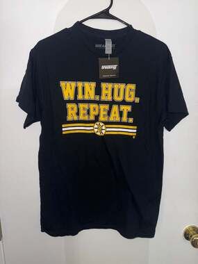 BreakingT Boston Bruins 'Win. Hug. Repeat.' Graphic T-Shirt